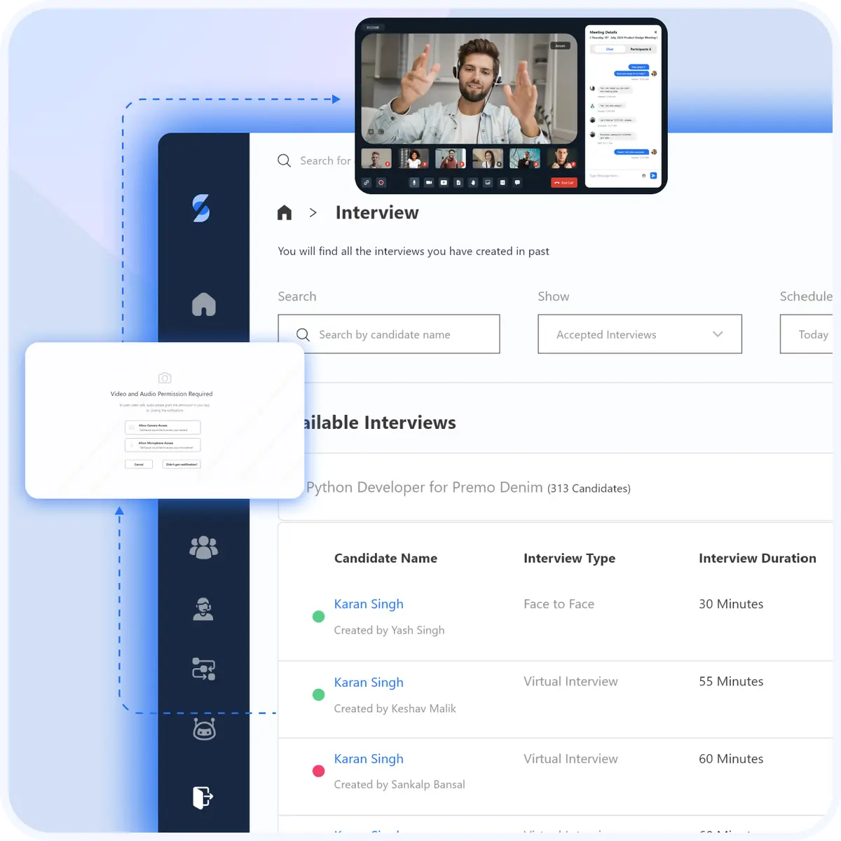 Easily Scheduled Interview